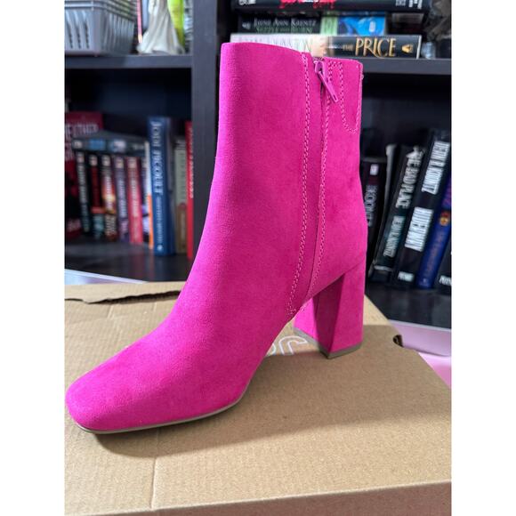 NIB JORYA Womens Fashion Ankle Boots Square Toe Suede Side Zipper Block Heel 6.5 - Picture 4 of 11